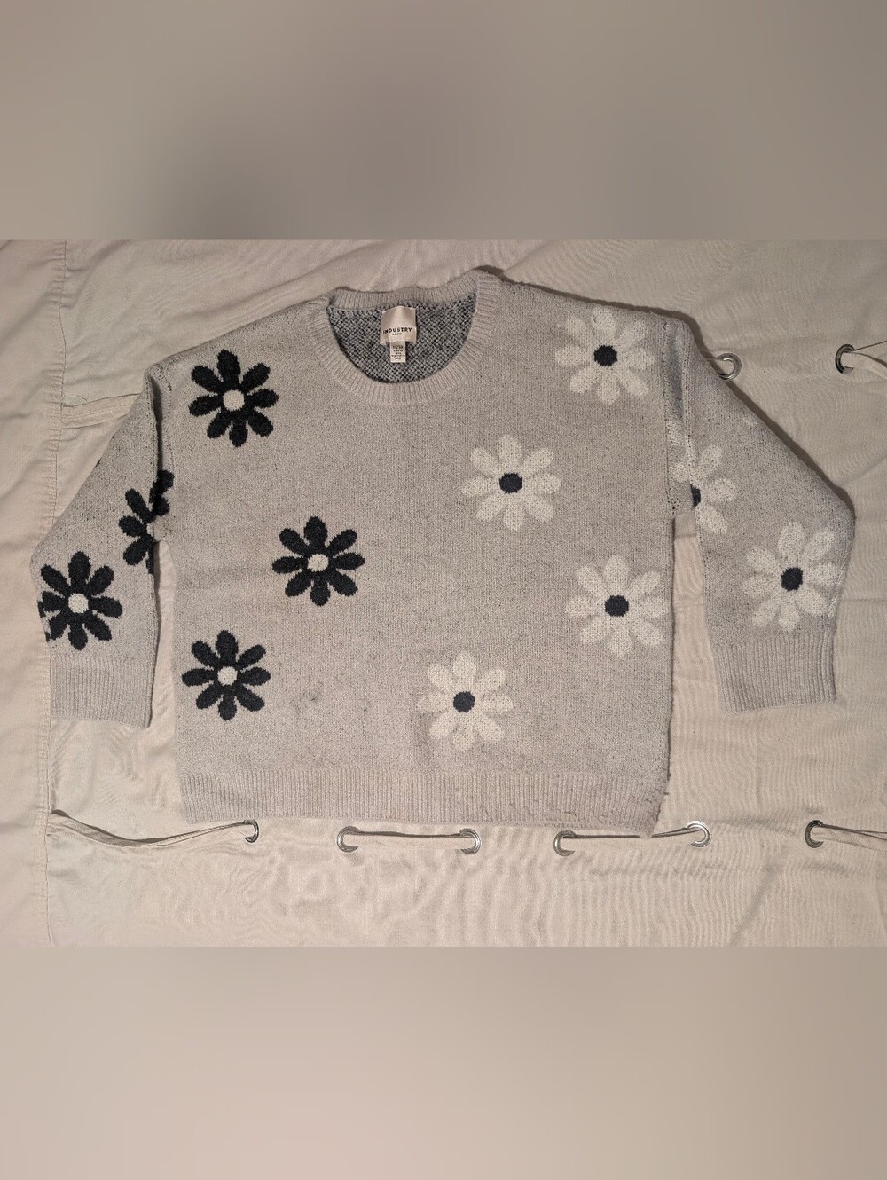 Industry  Grey Daisy Knit Sweater - Women's 1x